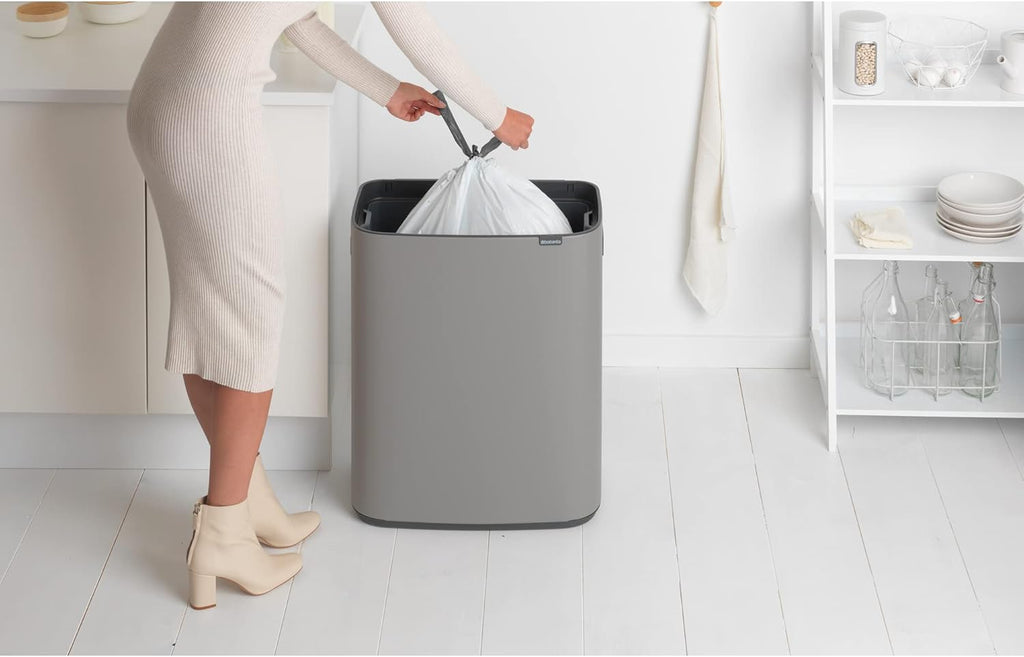2026 Poubelle Brabantia, acier mat, anti-traces de doigts, 2 x 30 L