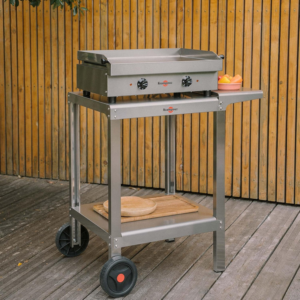 2026 KRAMPOUZ Plancha Électrique SAMBA - Plaque de Cuisson en Inox 54 x 33 cm - 2500 Watts - 2 Zones de Cuisson - 2 Thermostats jusqu'à 300 °C - Nettoyage Facile - Fabriquée en France - Réf PFSB2AA-KR