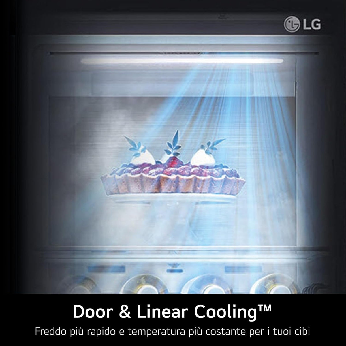 2026 GSLE91MBAC Frigorifero Americano Side-by-Side, Classe C, Frigorifero No Frost, 628L, Wi-Fi, Tecnologia Door&Linear Cooling, Fresh Converter, Dispenser Senza Allaccio, UVnano, Metal Sorbet