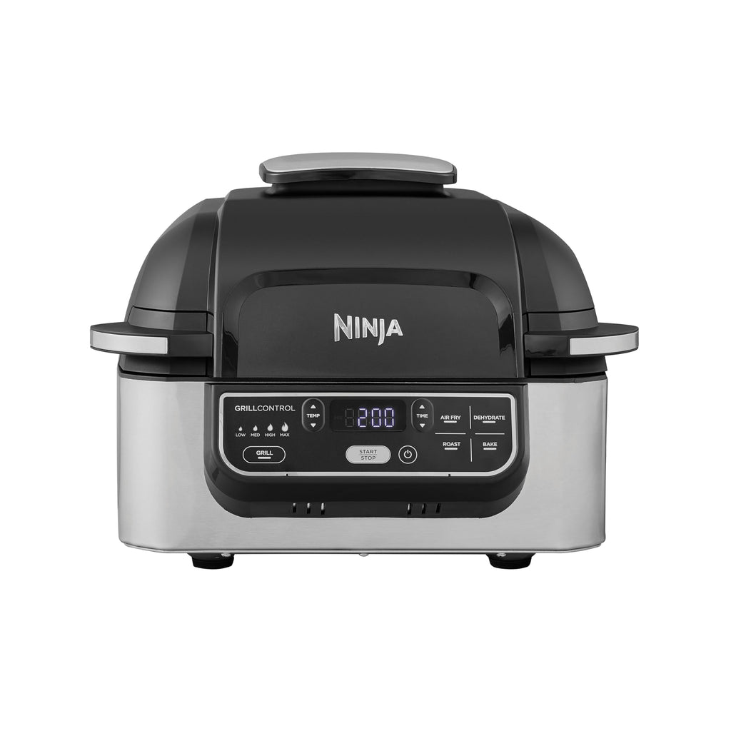 2026 Ninja Foodi Grill & Air Fryer, 5,7L, 5 Fonctions de Cuisson Air Fry, Grille, Cuit, Rotis et bien plus, Pièces Lavables au Lave-vaisselle, Noir/Argent