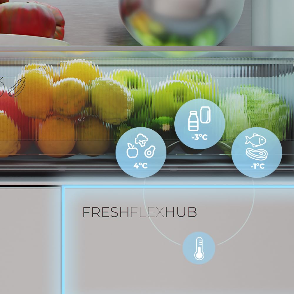 2026 Cecotec Réfrigérateur Porte Française de 4 Portes Semi-Intégrable 458L Total No Frost Bolero CoolMarket F2D 458 SBI Inox E, Hauteur 189 cm et 83 cm La