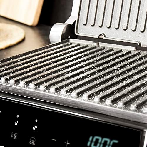 2026 Cecotec Grill électrique Rock’nGrill Smart. Système de réglage de la puissance, du temps et de la température de 2000 W, ouverture à 180 °, plaques amovibles allant au lave vaisselle : Cuisine et Maison