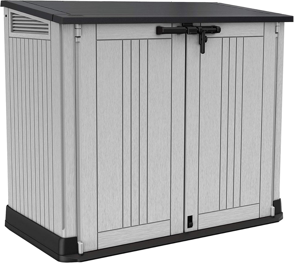 2026 Keter 249317 Store it Out Nova Abri de jardin extérieur 132 x 71,5 x 113,5 cm, gris clair avec couvercle gris foncé