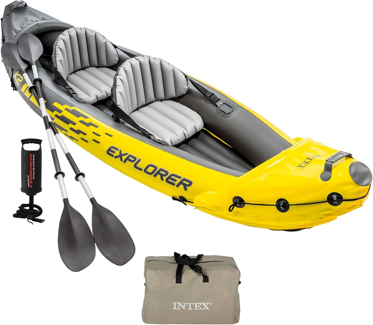 2026 Intex Set Kayak Explorer k2-2 pers (Inclus rames et gonfleur)