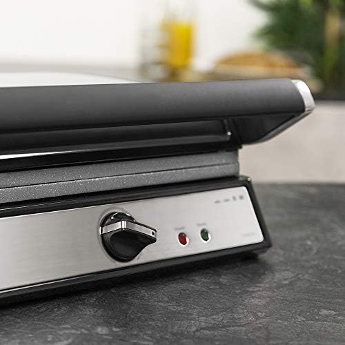 2026 Cecotec Grill électrique Rock’nGrill Smart. Système de réglage de la puissance, du temps et de la température de 2000 W, ouverture à 180 °, plaques amovibles allant au lave vaisselle : Cuisine et Maison