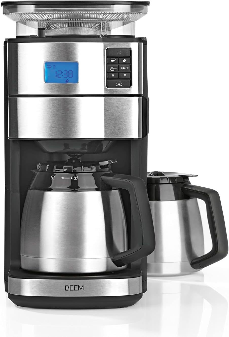 2026 BEEM FRESH-AROMA-PERFECT II Filterkaffeemaschine mit Mahlwerk - Thermo | Edelstahl | Thermokanne | 24h-Timer | 1000 W | 180 g Bohnenbehälter