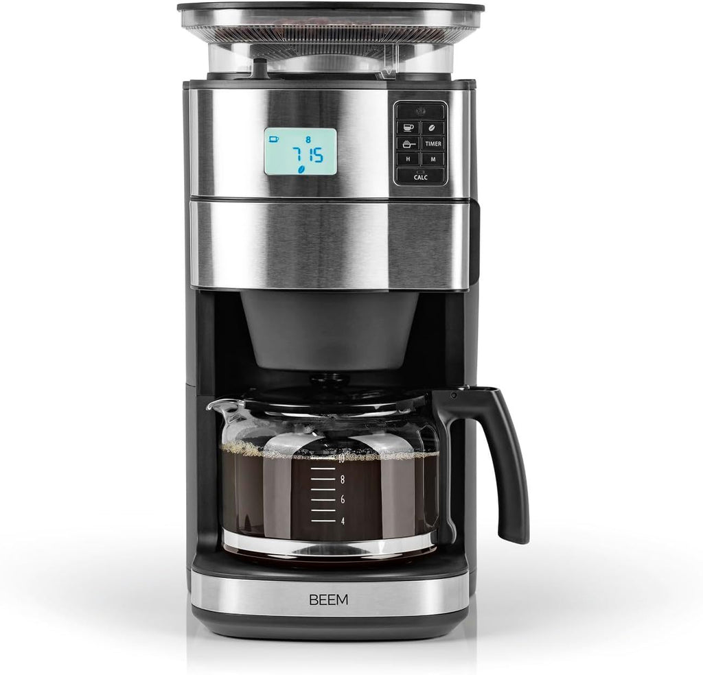 2026 BEEM FRESH-AROMA-PERFECT II Filterkaffeemaschine mit Mahlwerk - Thermo | Edelstahl | Thermokanne | 24h-Timer | 1000 W | 180 g Bohnenbehälter