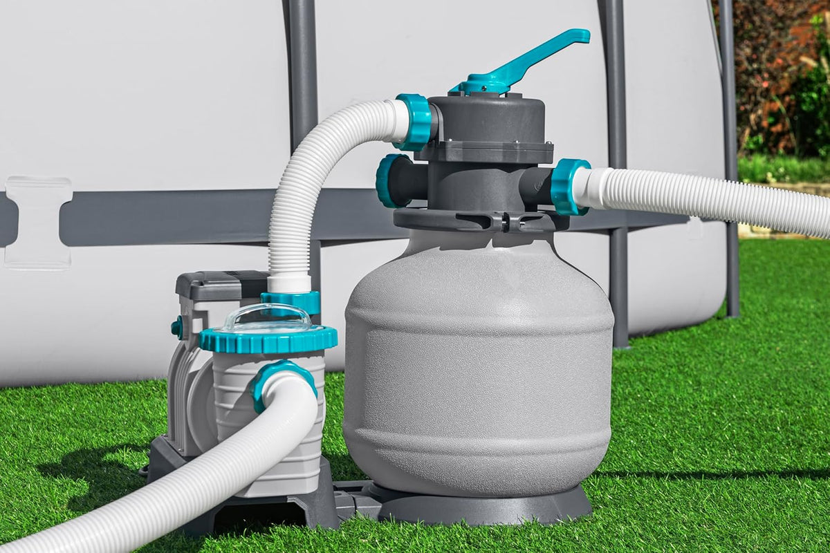 2026 Bestway Pompe de Filtration à Sable pour Piscine Hors Sol 8 327 L - 55,5 cm x 44 cm x 60 cm - Gris/Vert