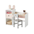2026 Ensemble bureau et chaise enfant avec étagère et tiroirs – design rose et bois clair