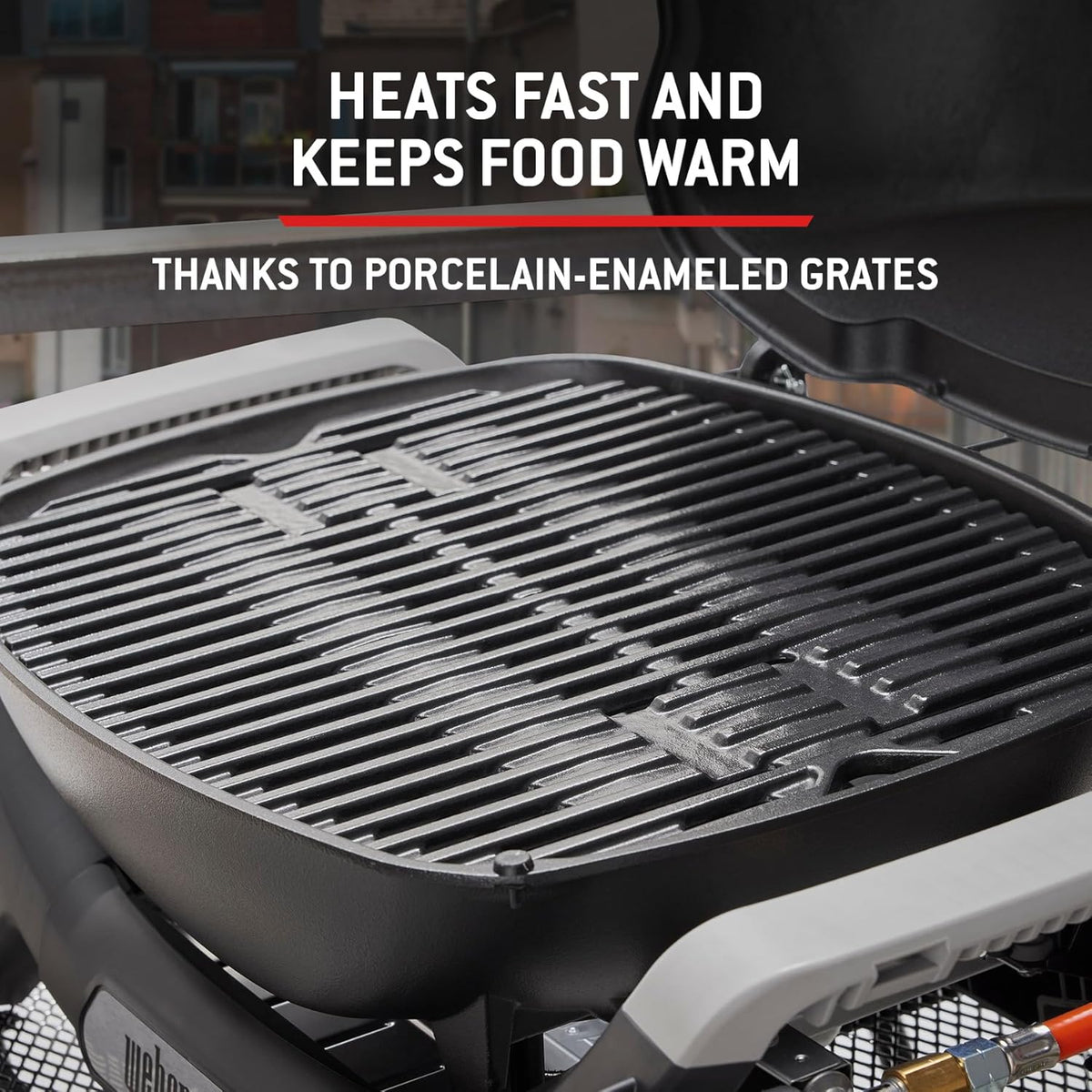 2026 Weber Barbecue à gaz Q 1100N / Barbecue portable léger pour camping, patios et balcons avec brûleur haute efficacité, grilles en fonte émaillée et allumage électronique, noir