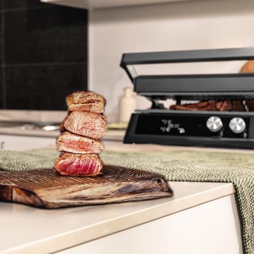 2026 Cecotec Grill électrique Rock’nGrill Smart. Système de réglage de la puissance, du temps et de la température de 2000 W, ouverture à 180 °, plaques amovibles allant au lave vaisselle : Cuisine et Maison