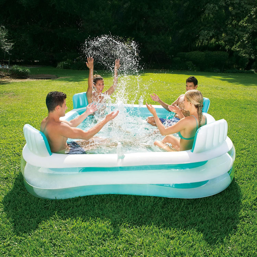 2026 Piscine gonflable avec 4 sièges 223 x 223 x 66 cm Summer Waves