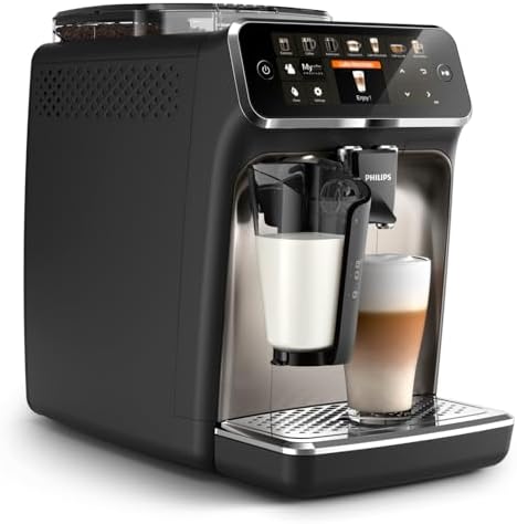 2026 Philips Machine à Expresso Entièrement Automatique 5500 Series–20 Boissons Chaudes et Glacées, Carafe LatteGo Facile à Nettoyer, SilentBrew 40% Plus Silencieuse, QuickStart, Noir et Argent (EP5546/70) : Cuisine et Maison