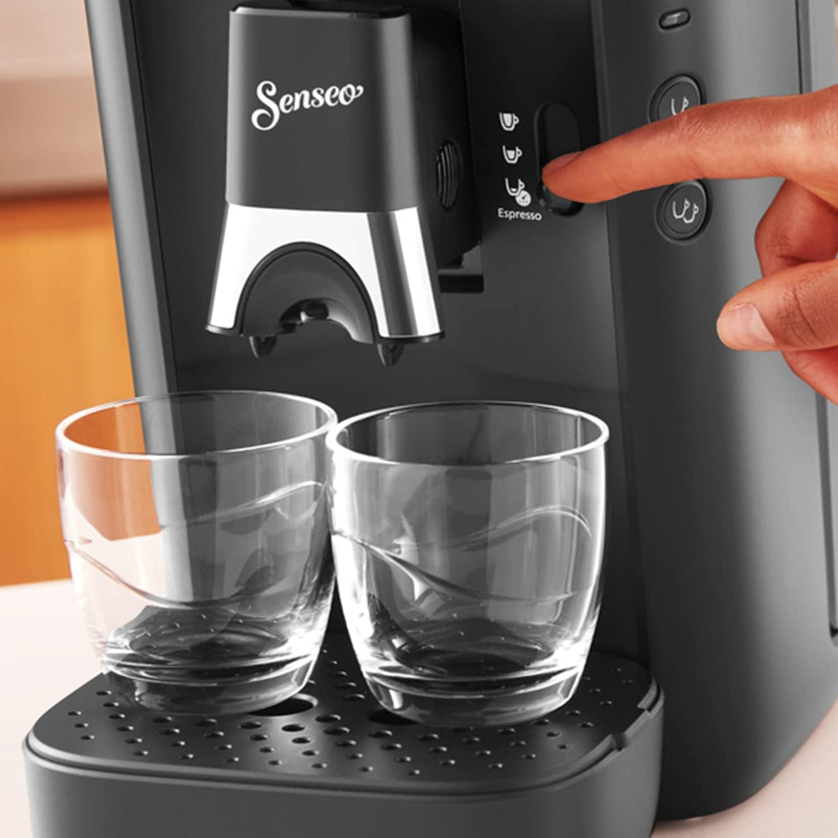 2026 Senseo Maestro Machine à Café Dosettes avec Réservoir d'Eau de 1,2 Litre, Sélection l'Intensité du et Fonction Mémo, Produit Vert, Couleur: Noir, (CSA260/61)