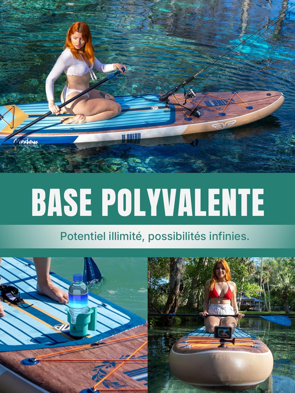 2026 Niphean Extra Large Paddle Gonflable, Sup à 2+1 Personnes/Famille, Planches de Stand Up Paddle Gonflables avec Idéal Débutant Aileron Équilibré, Housse Étanche, Paddle Gonflable Adulte, Cadeaux