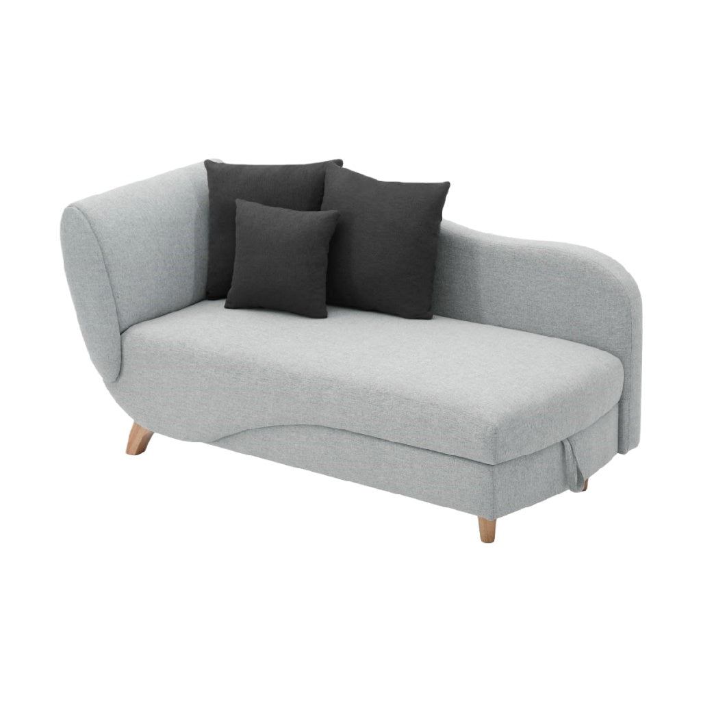 2026 Méridienne en tissu gris clair avec coussins anthracite