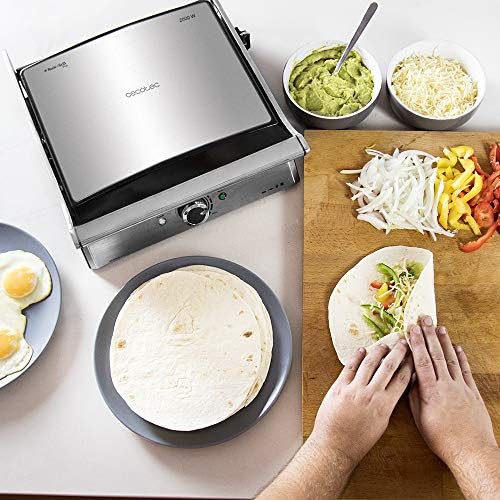 2026 Cecotec Grill électrique Rock’nGrill Smart. Système de réglage de la puissance, du temps et de la température de 2000 W, ouverture à 180 °, plaques amovibles allant au lave vaisselle : Cuisine et Maison