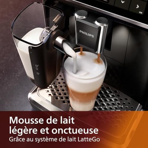2026 Philips Machine à Expresso Entièrement Automatique 5500 Series–20 Boissons Chaudes et Glacées, Carafe LatteGo Facile à Nettoyer, SilentBrew 40% Plus Silencieuse, QuickStart, Noir et Argent (EP5546/70) : Cuisine et Maison