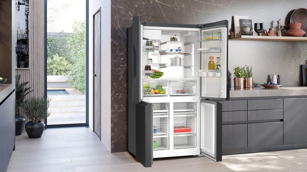 2026 SIEMENS KF96NVPEA iQ300 Multi-Door-Kühlschrank, 183 x 91 cm, 405 L Kühlen & 200 L Gefrieren, hyperFresh längere Frische, noFrost nie wieder abtauen, superCooling schnellere Kühlung