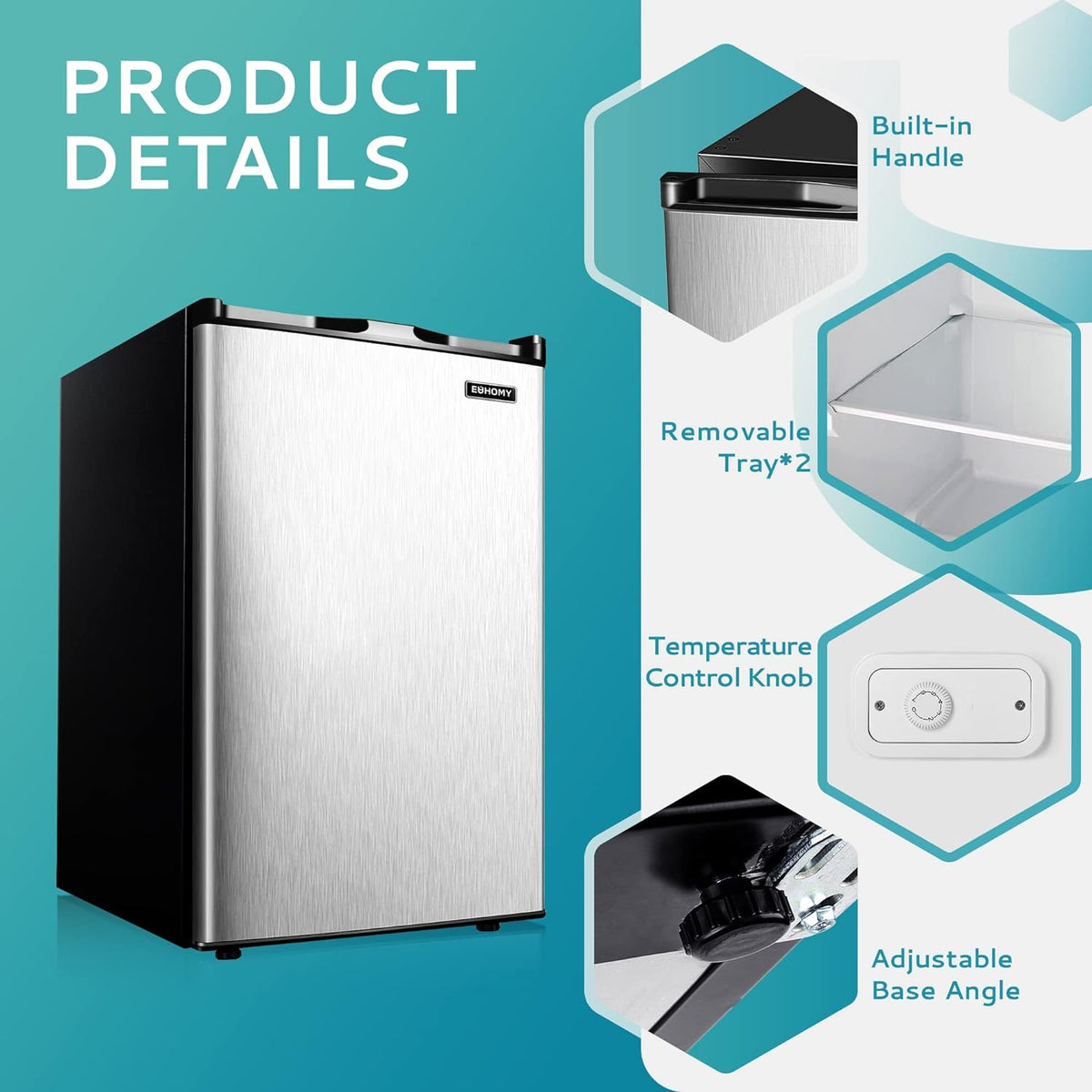 2026 Congélateur vertical 2025 de 85 litres (3 pi³). Porte réversible simple en acier inoxydable. Congélateur compact pour la maison, les résidences étudiantes, les appartements et les bureaux (argenté).