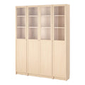 2026 Bibliothèque vitrée en bois clair avec portes – 200 x 30 x 230 cm