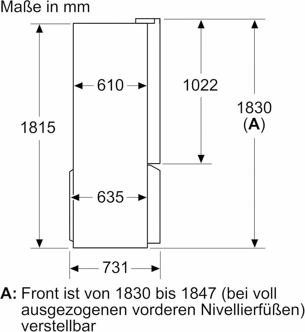 2026 SIEMENS KF96NVPEA iQ300 Multi-Door-Kühlschrank, 183 x 91 cm, 405 L Kühlen & 200 L Gefrieren, hyperFresh längere Frische, noFrost nie wieder abtauen, superCooling schnellere Kühlung