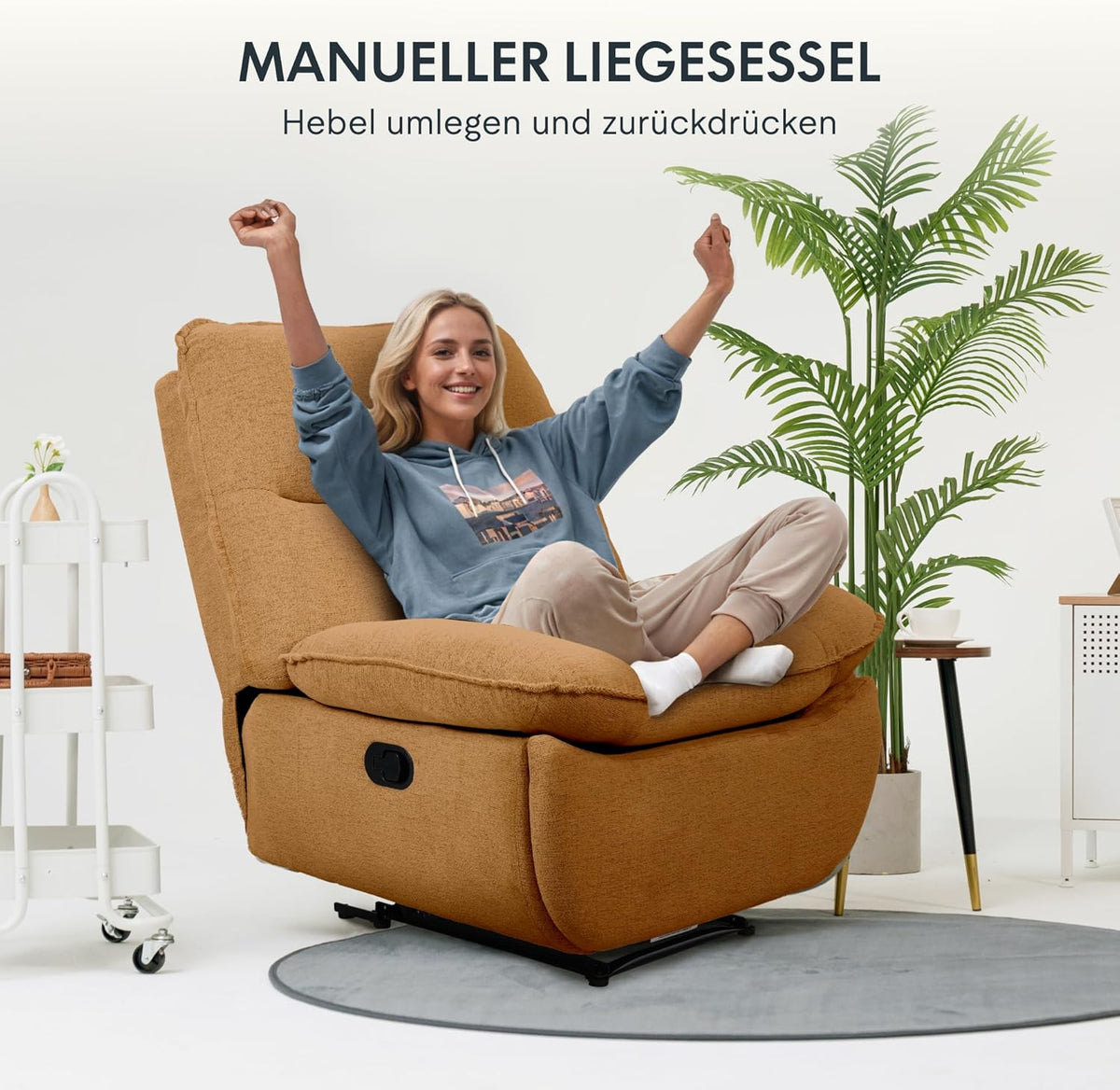 2026 Fauteuil inclinable FLEXISPOT XC6, canapé pivotant à bascule, fauteuil TV avec dossier réglable, fauteuil inclinable pour chambre, salon et home cinéma (beige)