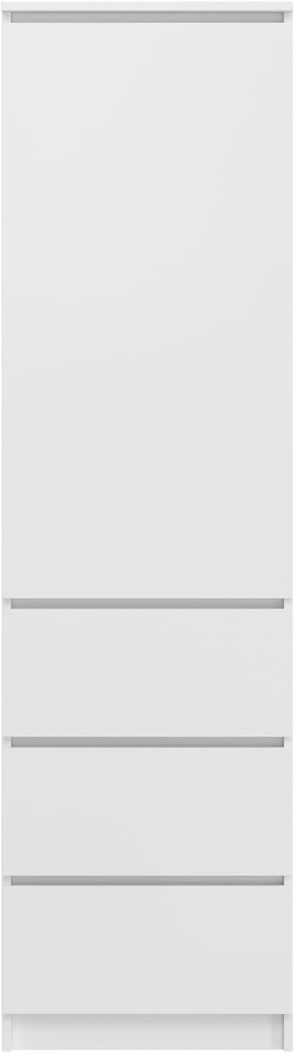2026 Home Collective Multi-purpose Wardrobe, Wardrobe, Wardrobe with 3 Shelves and 3 Drawers | Compact and Functional Wardrobe for Bedroom, Hallway or Study | 50 x 40 x 180 cm (WxDxH) | White