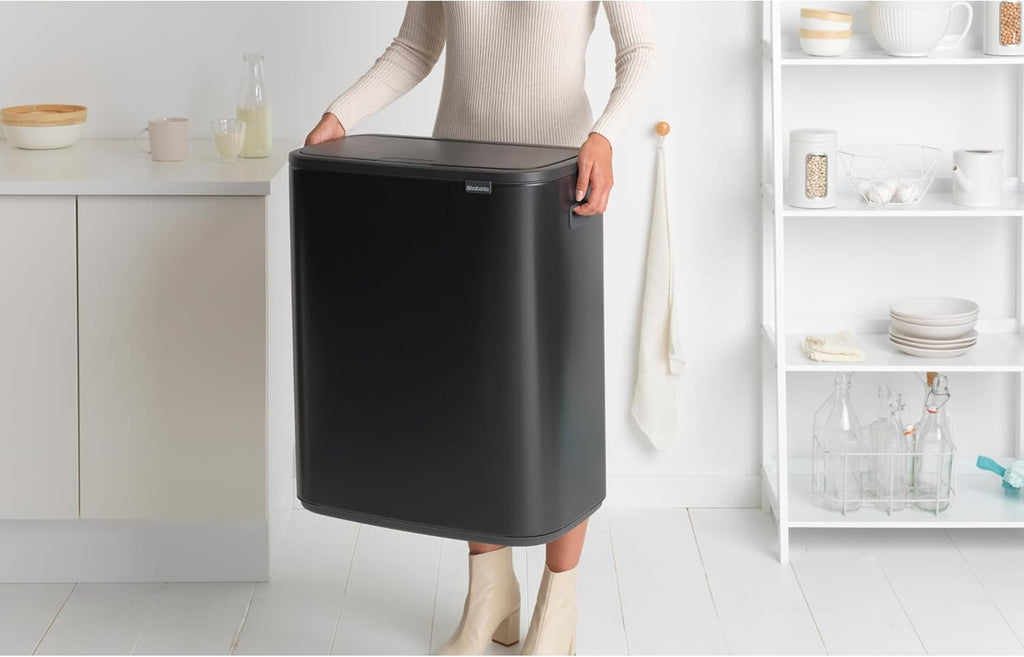 2026 Poubelle Brabantia, acier mat, anti-traces de doigts, 2 x 30 L