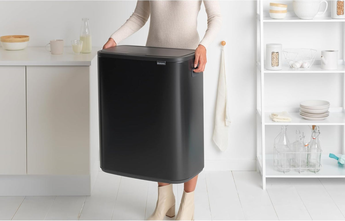 2026 Poubelle Brabantia, acier mat, anti-traces de doigts, 2 x 30 L