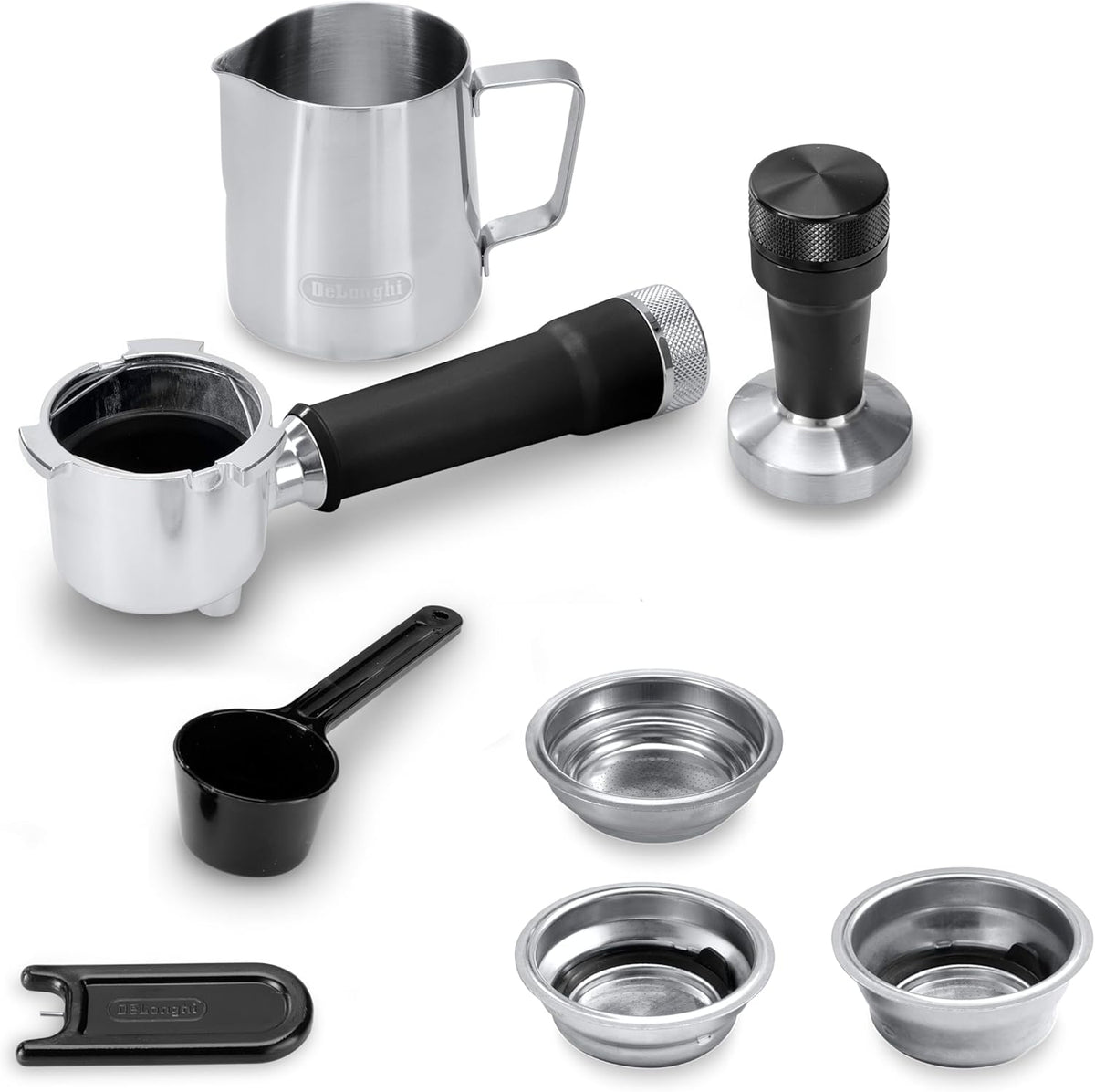 2026 De'Longhi Dedica – Cafetière à pompe en acier inoxydable pour café moulu ou individuel, expresso et cappuccino, réservoir de 1,3 litre, système anti-goutte, modèle EC685.M, couleur métal