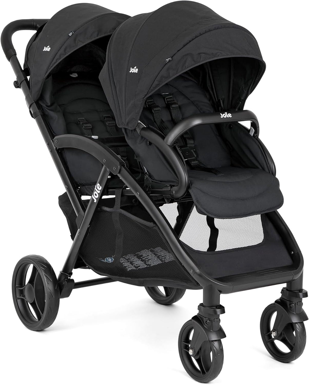 2026 Joie - Evalite Duo - Poussette Double Légère - Siège Arrière Inclinable À Plat - Compatible Sièges Auto Et Nacelles - Suspension 4 Roues - Harnais 5 Points SoftTouch - Dès la naissance