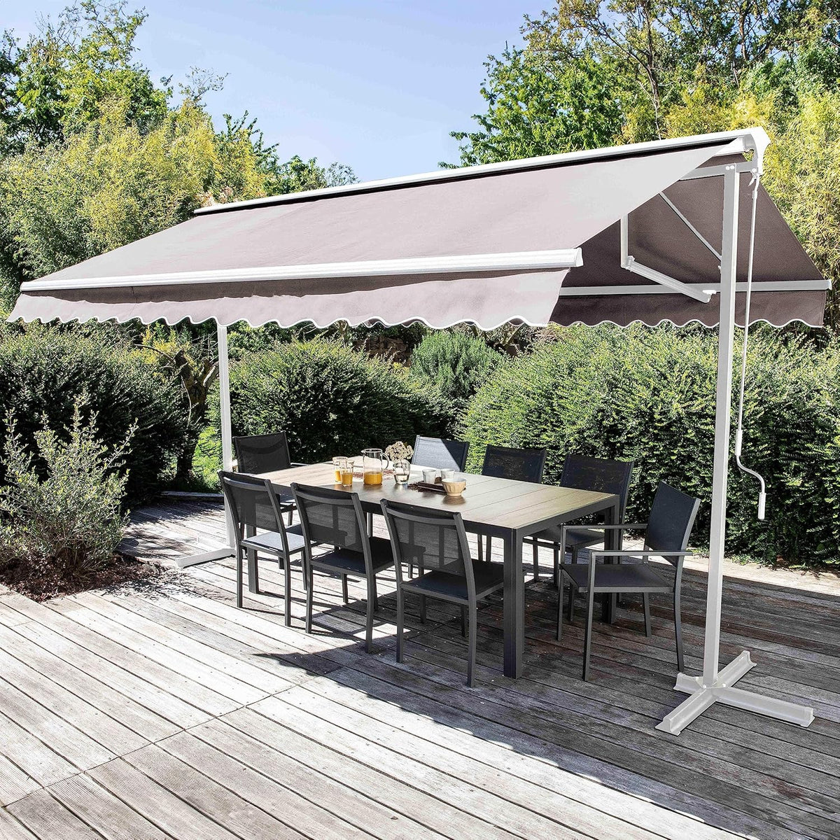 2026 Oviala Store Double Pente avec Coffre 3 x 4 m en Aluminium écru
