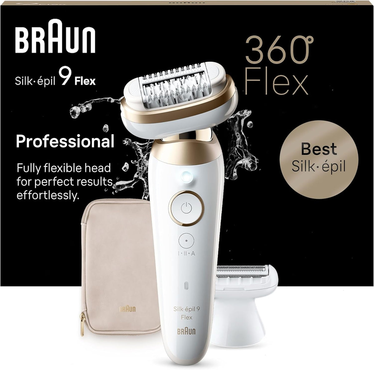 2026 Braun Epilateur Electrique Pour Femmes Silk-épil 9 9-041 3D, Tête Flexible 360°, Etanche, Sans Fil, Kit D’Epilation Avec Tête De Rasoir, Sabot Tondeuse, Rouleaux Massage, Pour Tondre Et Raser