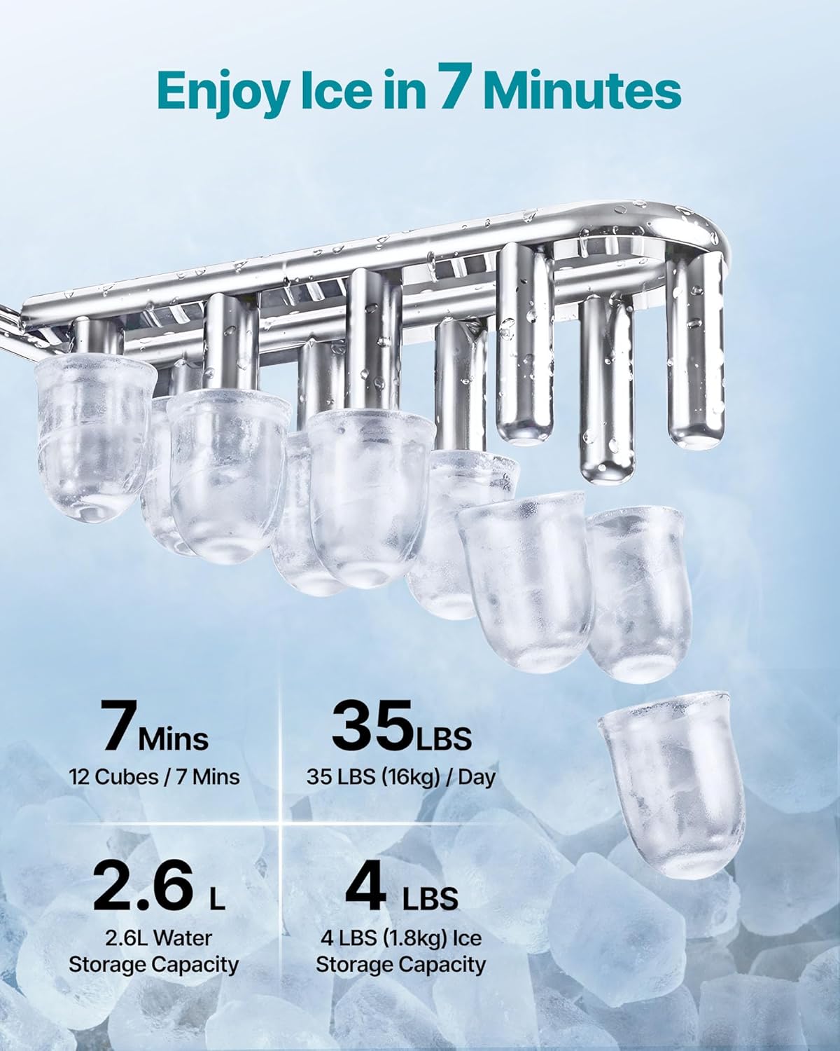 2026 VEVOR Distributeur d'Eau 3-en-1 avec Machine à Glaçons et Broyeur à Glace, Fontaine à Eau à Poser, pour Fête Cuisine Maison Bureau, Production Rapide de Cube 16 kg/24 h et 12 PCs/7 min, avec Pelle