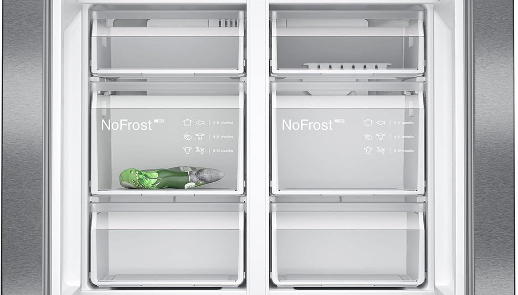 2026 SIEMENS KF96NVPEA iQ300 Multi-Door-Kühlschrank, 183 x 91 cm, 405 L Kühlen & 200 L Gefrieren, hyperFresh längere Frische, noFrost nie wieder abtauen, superCooling schnellere Kühlung