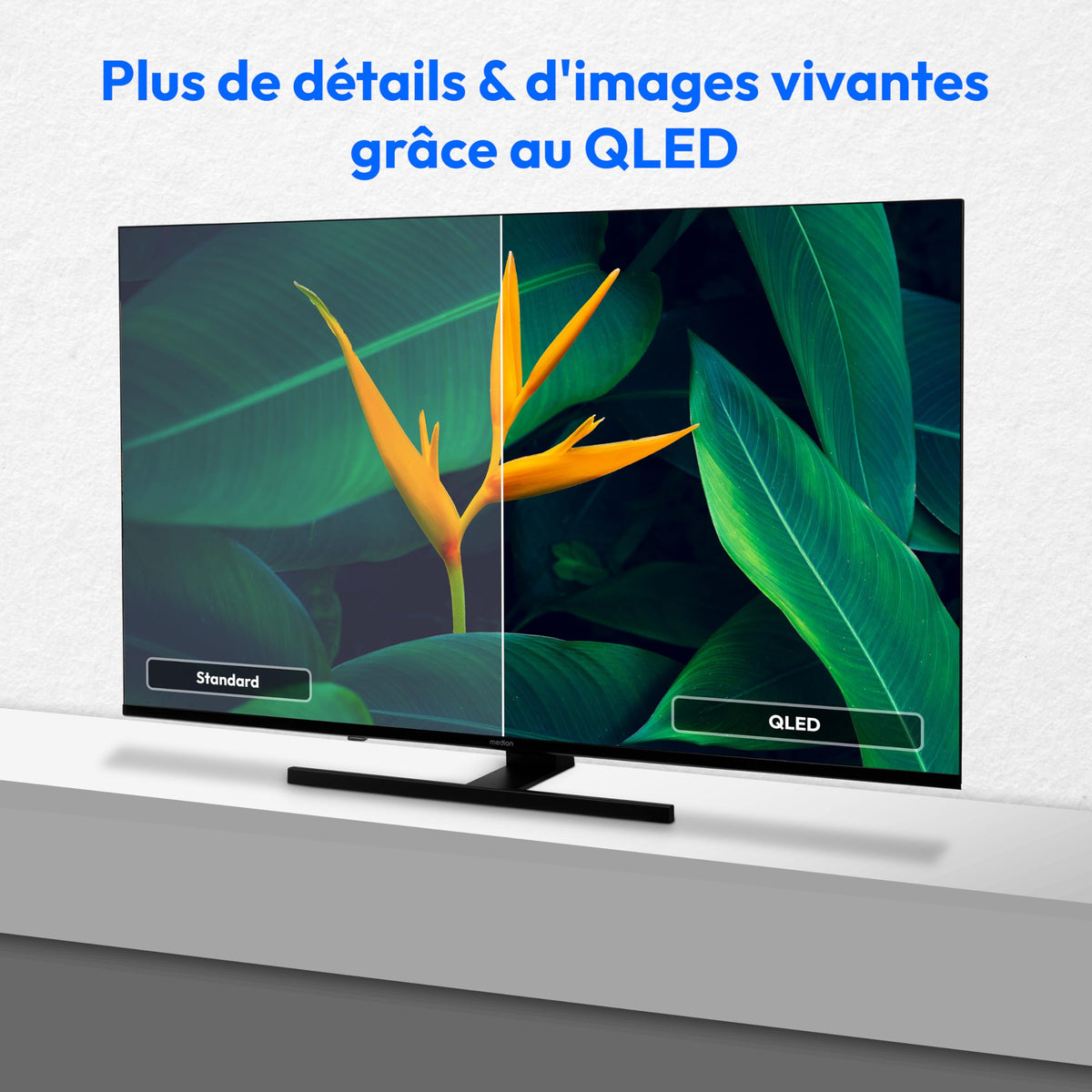 2026 MEDION TV 43 Pouces (108 cm) QLED Television (Smart TV, 4K, Dolby Vision HDR, Prime Video, Disney+, Dolby Atmos, DTS X, Compatible avec Google TV, PVR