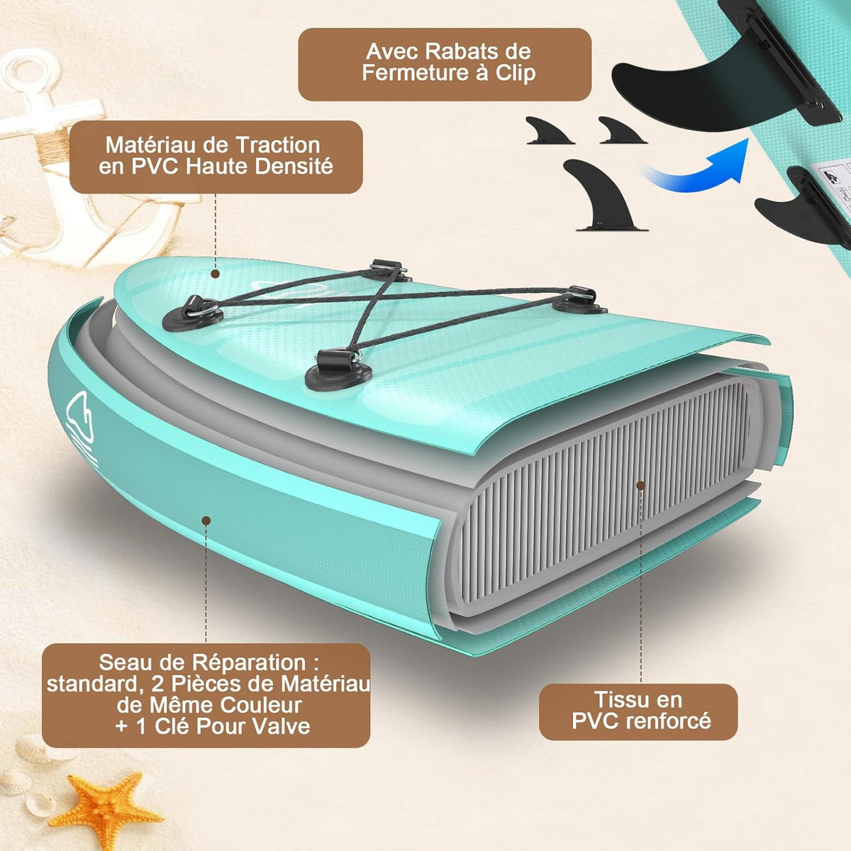 2026 JUMMICO Stand Up Paddling Board, 320 cm x 80 cm x 15 cm, Planche de Sup Gonflable, Stand Up Paddle 2-en-1 avec siège de Kayak, Protection réglable Contre Les Rayures et Accessoires, jusqu'à 160 kg