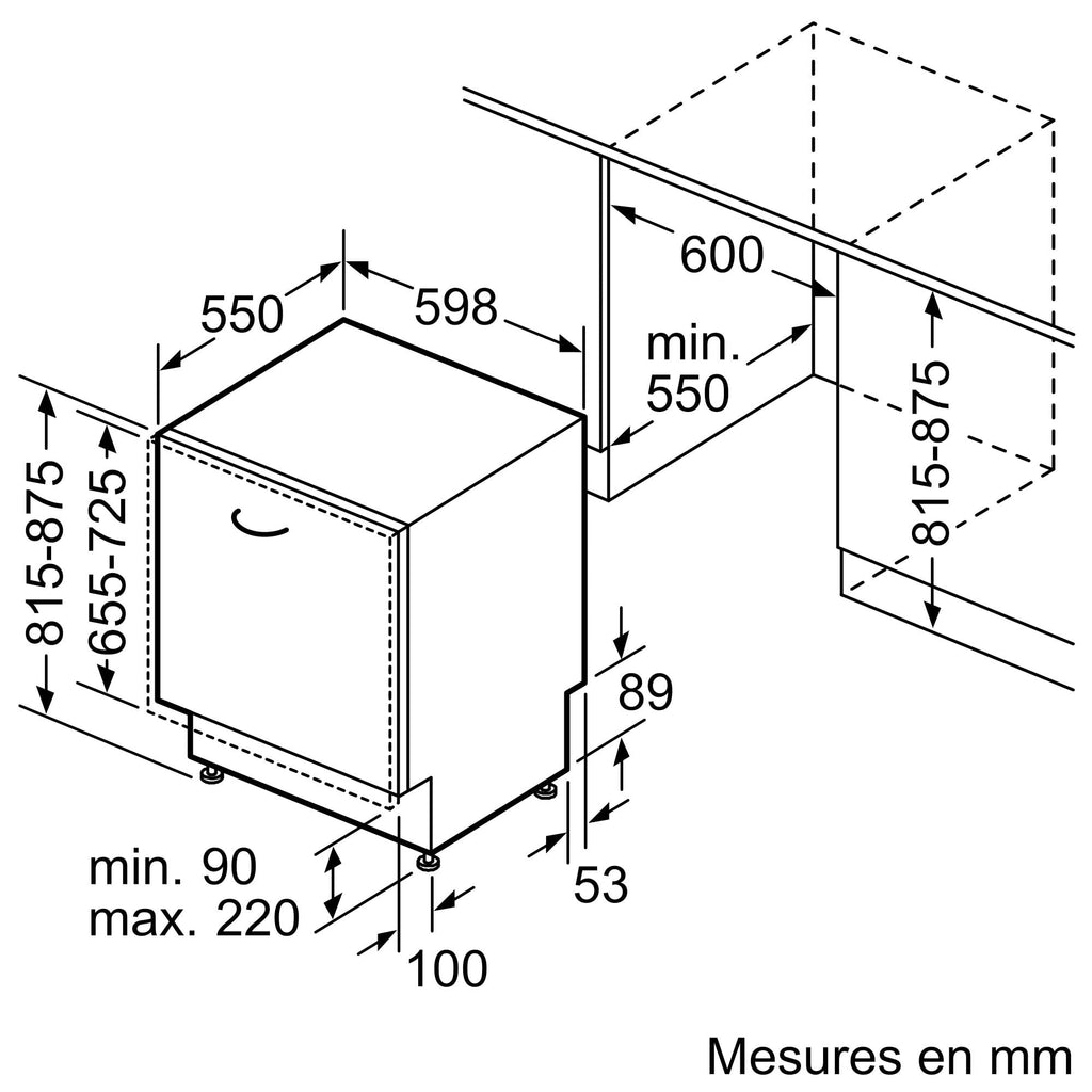 2026 Bosch SMV4EVX02F, Série 4, Lave-vaisselle 60 cm, Encastrable