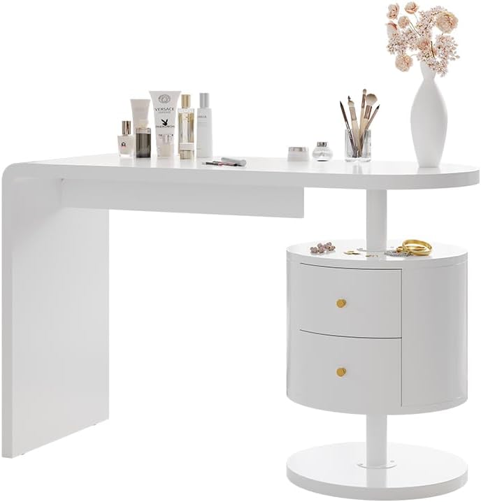 2026 Vicco Lara White Gloss Dressing Table 120cm with 2 Drawers