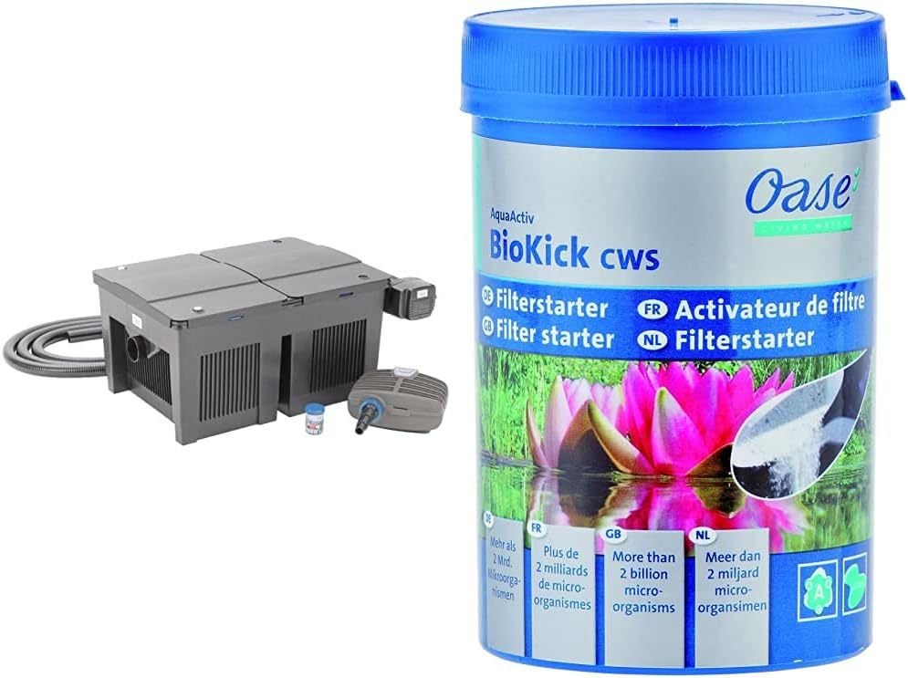 2026 OASE 56789 Durchlauffilter BioSmart Set 36000 geeignet für Teiche bis 36 m³, Filtersystem, Filterkomplettset inkl Filtermaterial, Teichpumpe und UVC Klärer