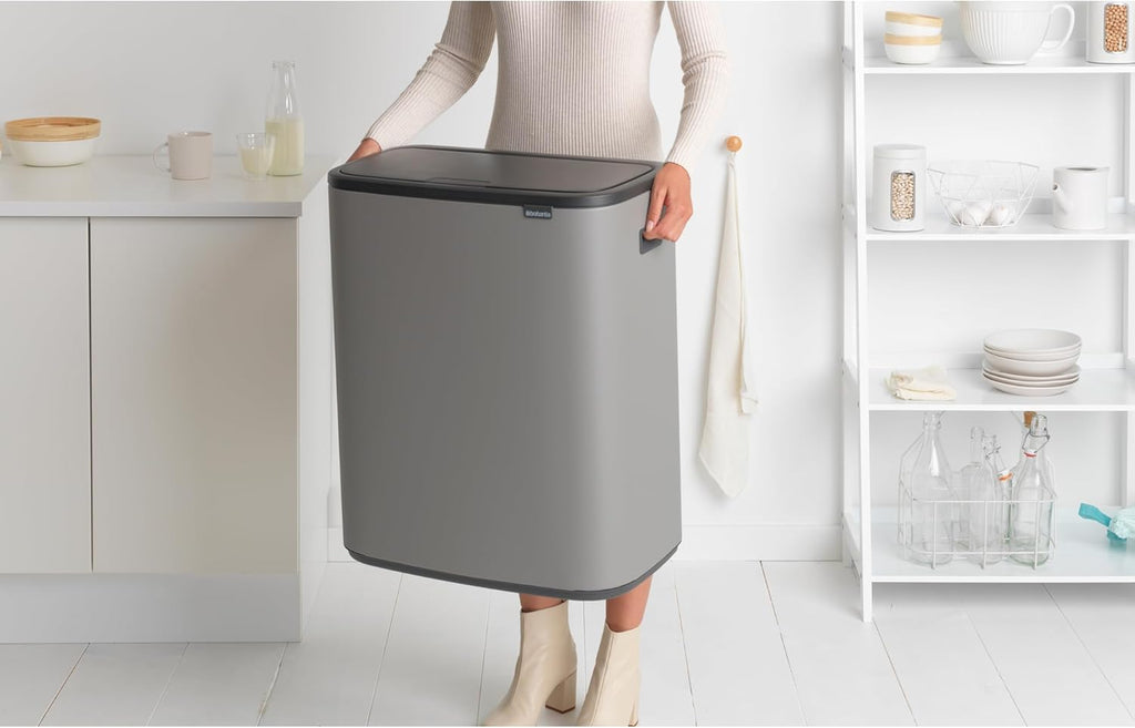 2026 Poubelle Brabantia, acier mat, anti-traces de doigts, 2 x 30 L