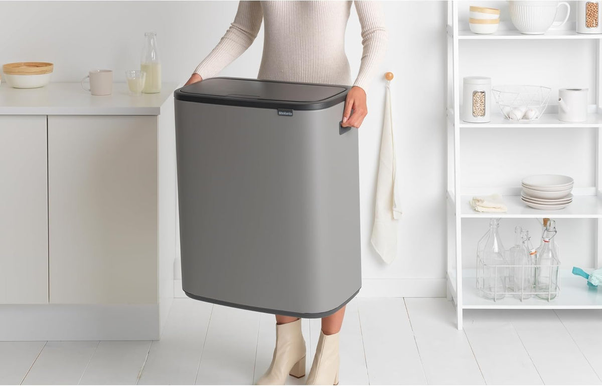 2026 Poubelle Brabantia, acier mat, anti-traces de doigts, 2 x 30 L