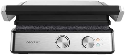 2026 Cecotec Grill électrique Rock’nGrill Smart. Système de réglage de la puissance, du temps et de la température de 2000 W, ouverture à 180 °, plaques amovibles allant au lave vaisselle : Cuisine et Maison