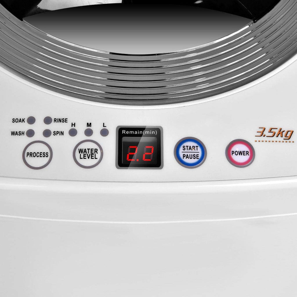 2026 COSTWAY 2 in 1 Lavatrice Portatile Automatico 3,5kg, con Lavaggio Automatico Centrifuga, Mini Lavatrice per Appartamento Campeggio, 43x43x75 cm, Bianco