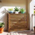 2026 Marron Cache Climatiseur Extérieur Bois Couvre Climatiseur Pin Support De Fleurs Pour Plantes Cache Pompe A Chaleur Extérieur Bois Résistance Aux