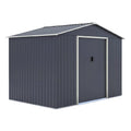 2026 Abri de jardin imitation bois gris avec double porte et fenêtres