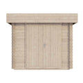 2026 Abri de jardin en bois massif 3 × 2,5 m avec toit plat – cabane de rangement extérieure à double porte