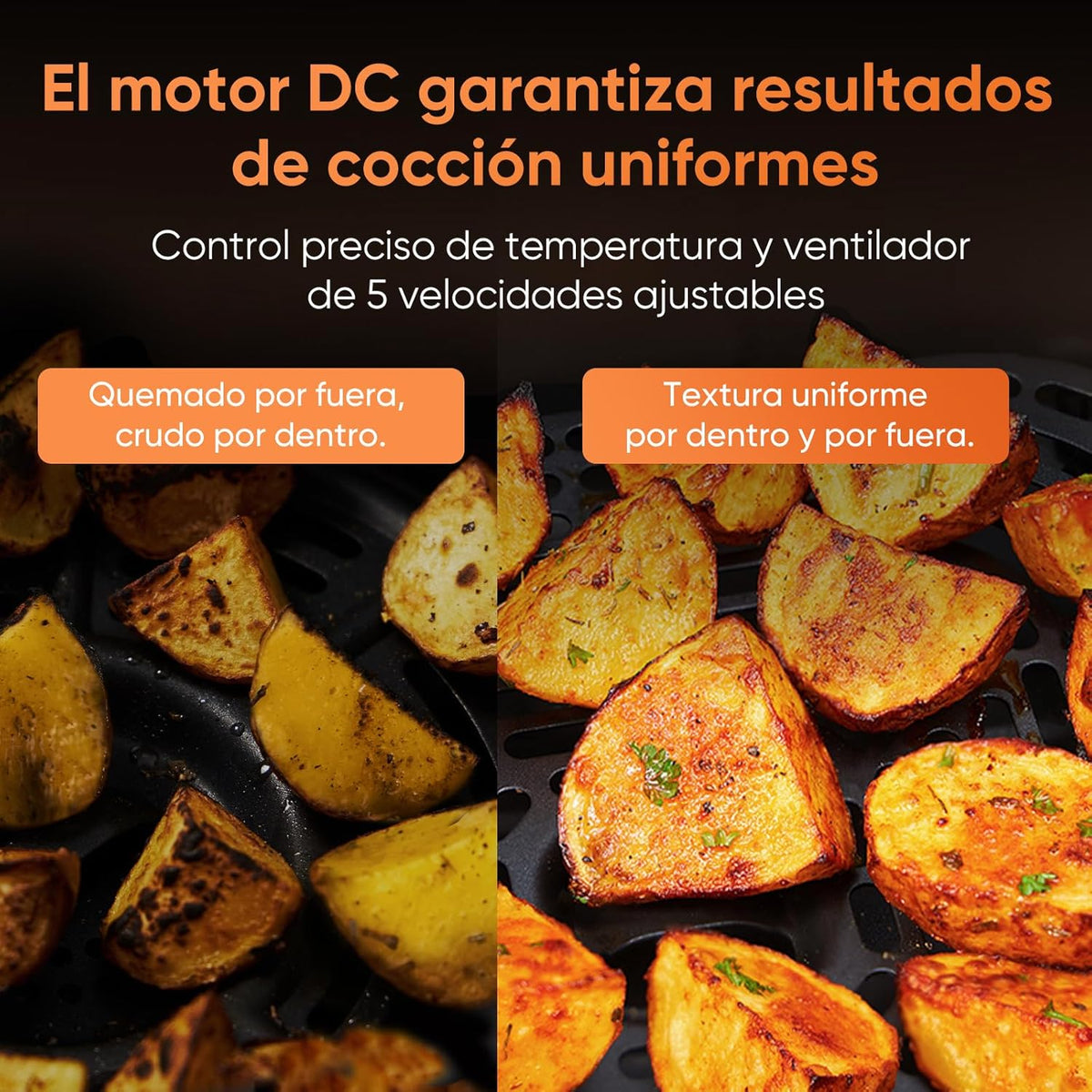 2026 Friteuse à air chaud Cosori Turbo Blaze 6L, intérieur en métal véritable, moteur CC exclusif, 46 % plus rapide, température de 30 °C à 230 °C, idéale pour rôtir les viandes, programmes de cuisson complets, silencieuse (27 dB).