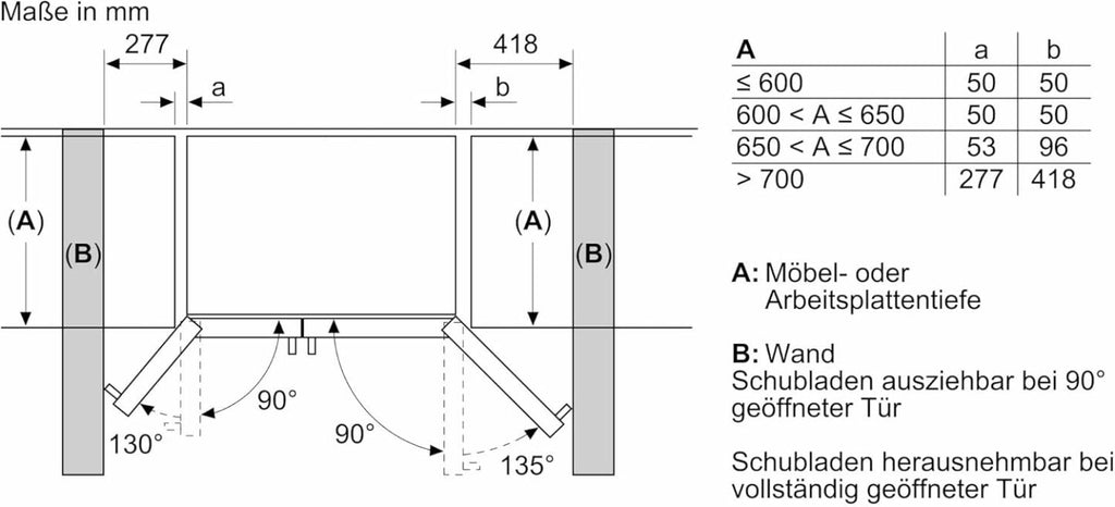 2026 SIEMENS KF96NVPEA iQ300 Multi-Door-Kühlschrank, 183 x 91 cm, 405 L Kühlen & 200 L Gefrieren, hyperFresh längere Frische, noFrost nie wieder abtauen, superCooling schnellere Kühlung